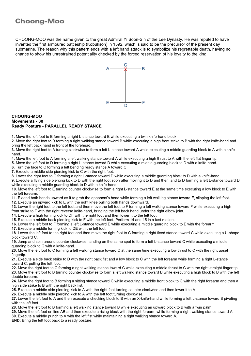 ITF Patterns: Choong-Moo