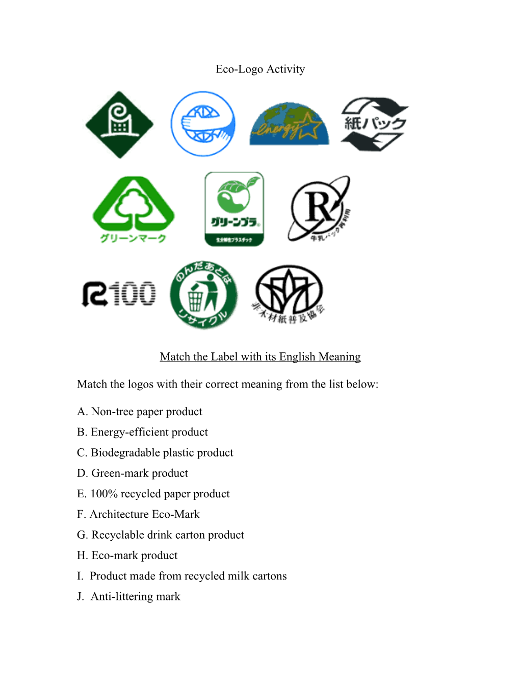 Eco-Logo Activity