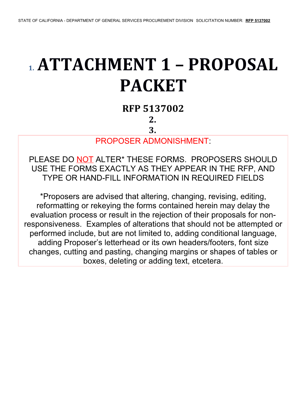 Attachment 1 Proposal Packet