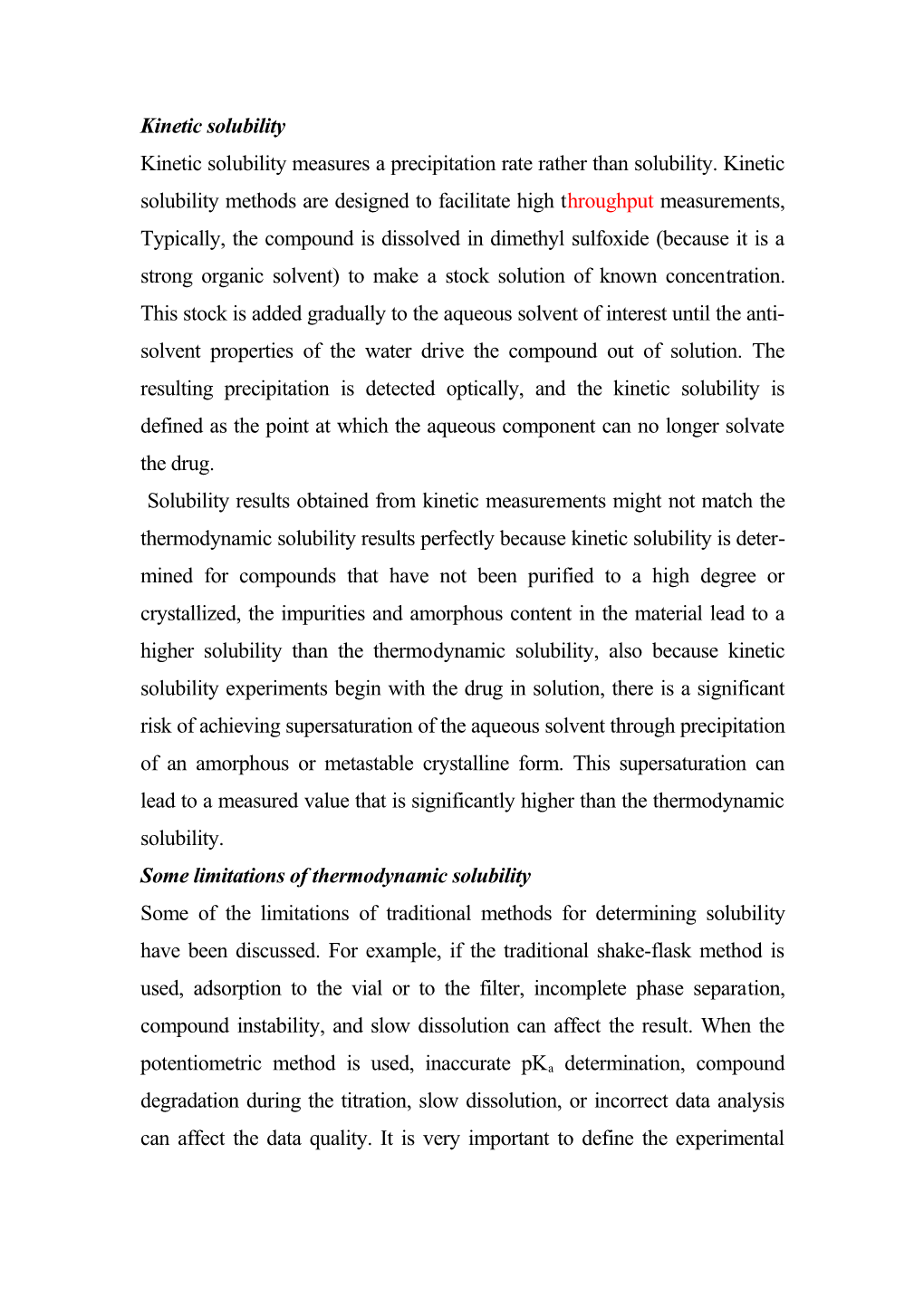 Kinetic Solubility