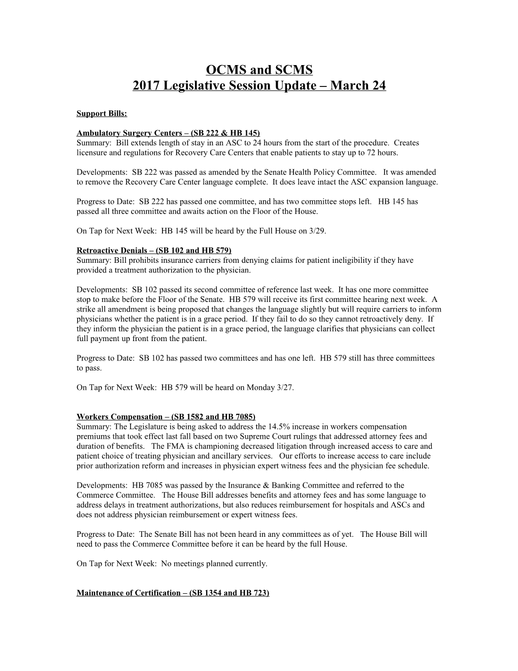 2017 Legislative Session Update March 24
