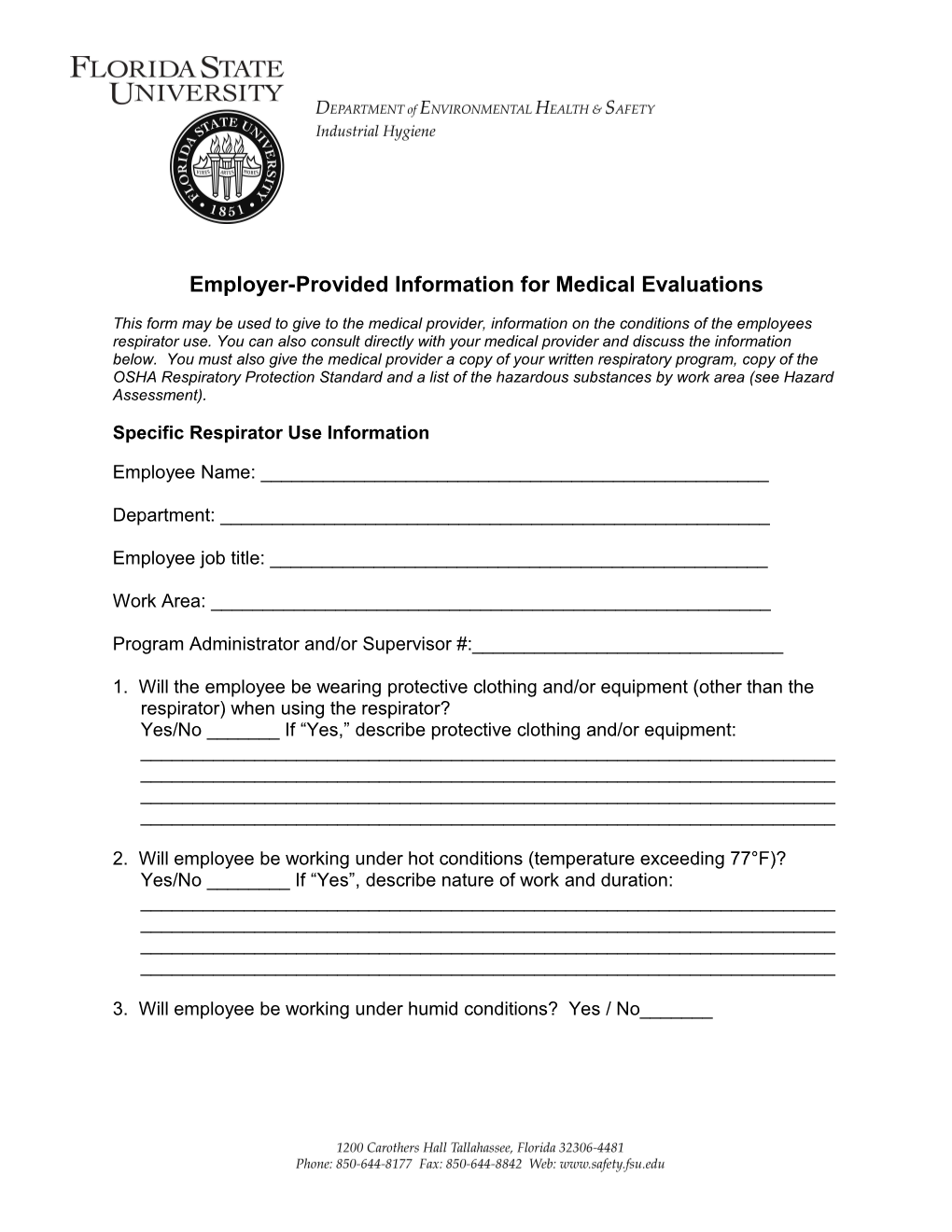 Employer-Provided Information for Medical Evaluations