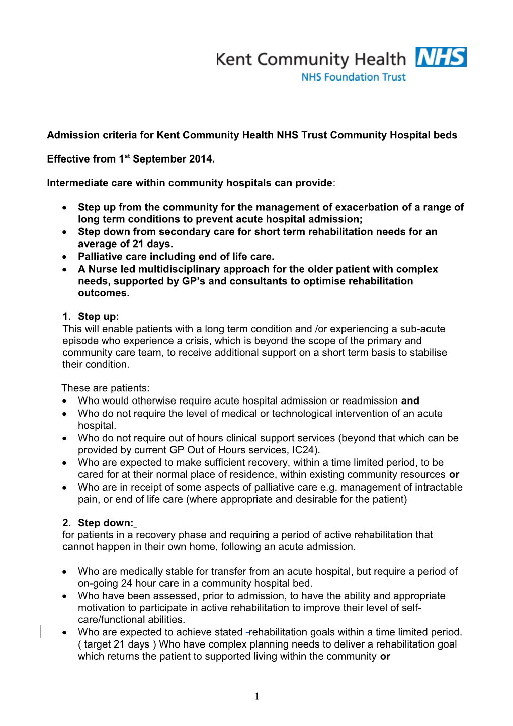 Discussion Document for DVH Urgent Care Board