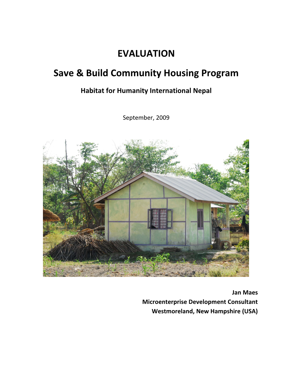 Save & Build Community Housing Program