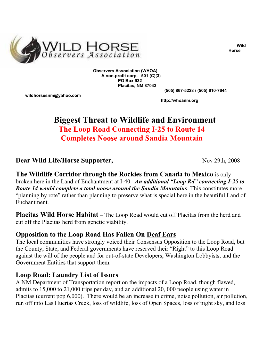 Wild Horse Observers Association (WHOA)