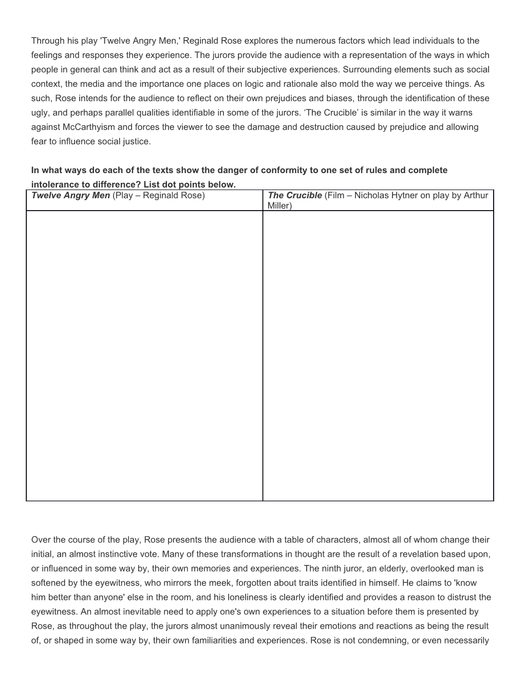 List the Social Groups Overpowered Or Who Have Less Power in Both Texts