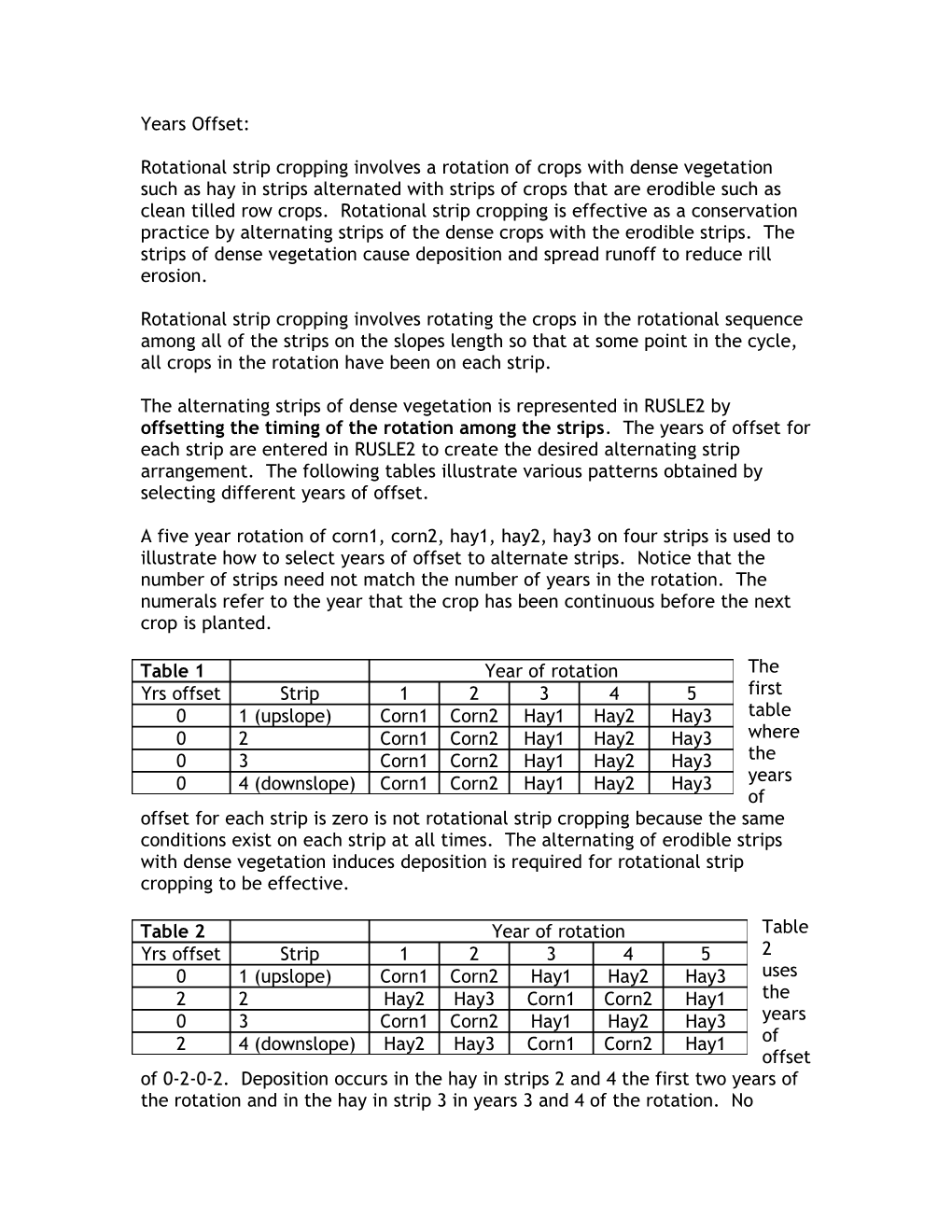 Rotational Strip Cropping Involves a Rotation of Crops with Dense Vegetation Such As Hay