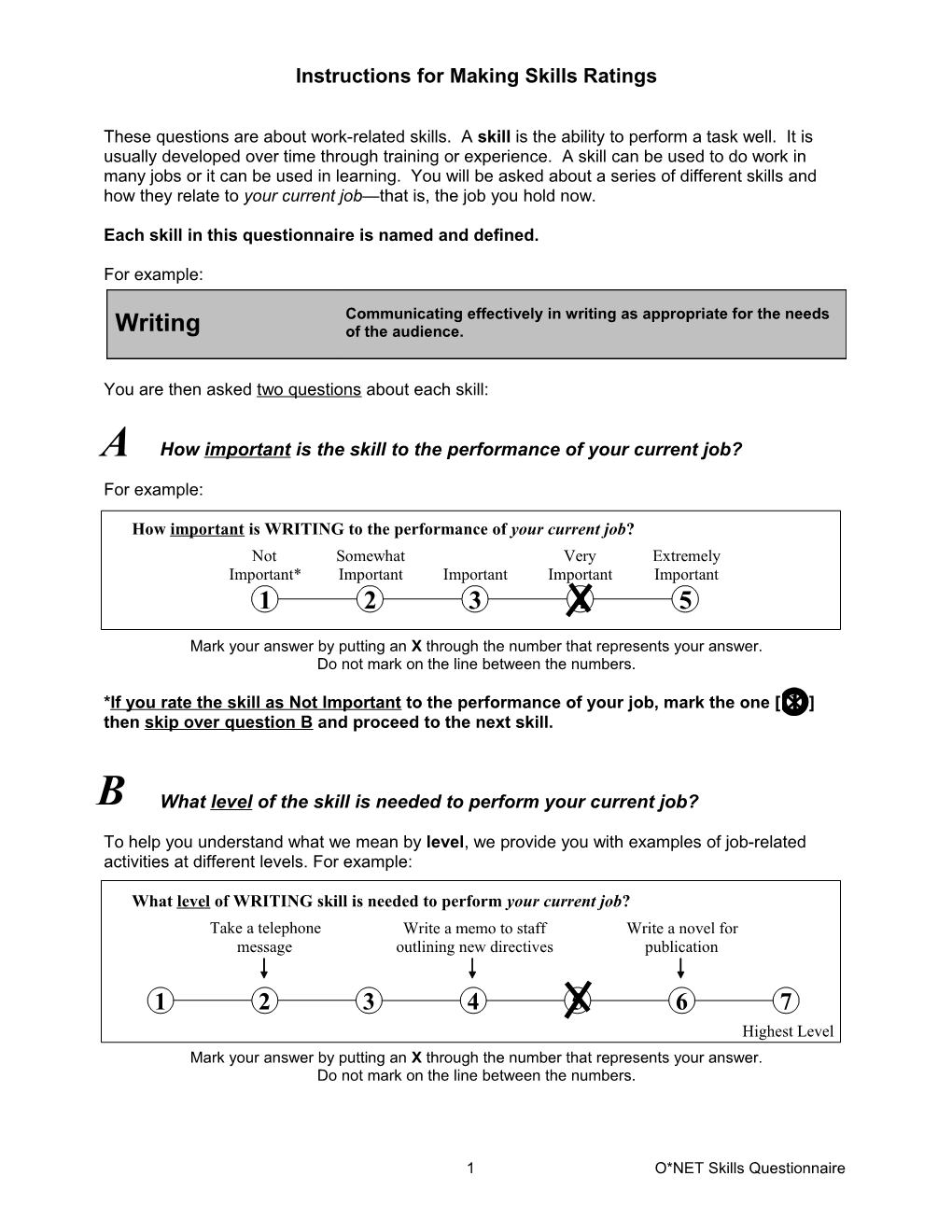 Instructions for Making Skills Ratings