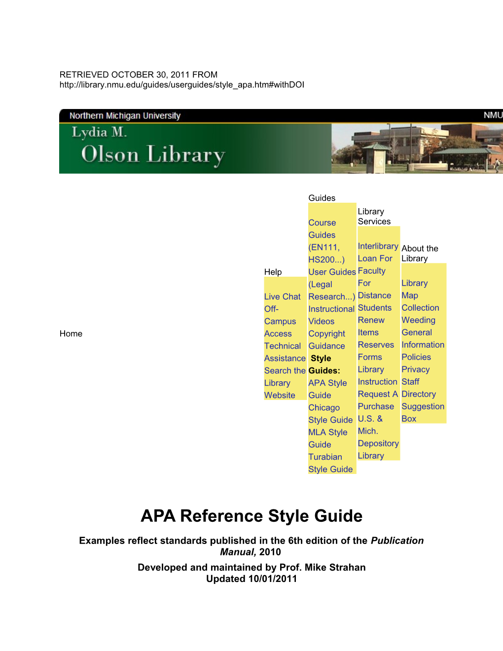 APA Reference Style Guide