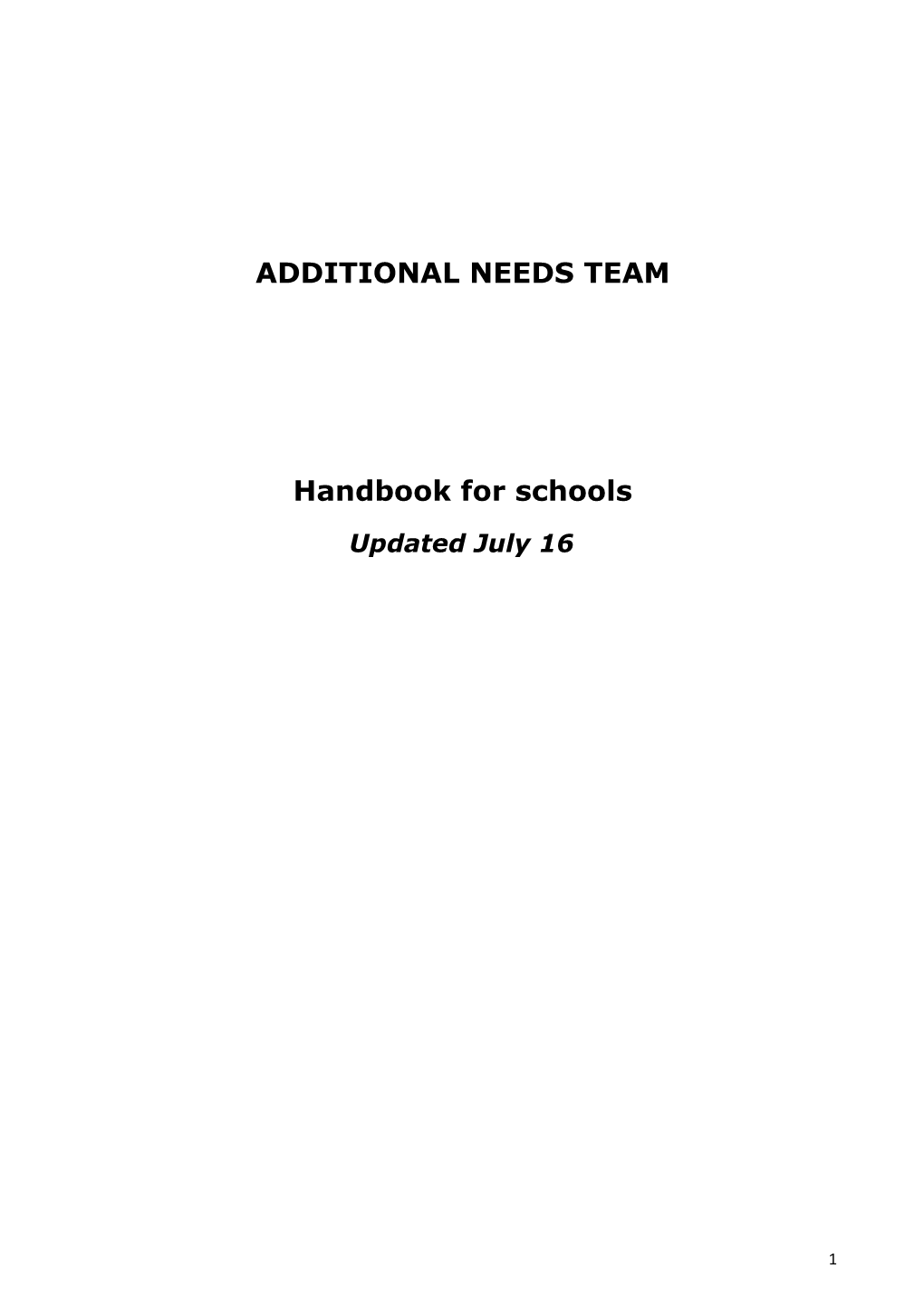 Additional Needs Team