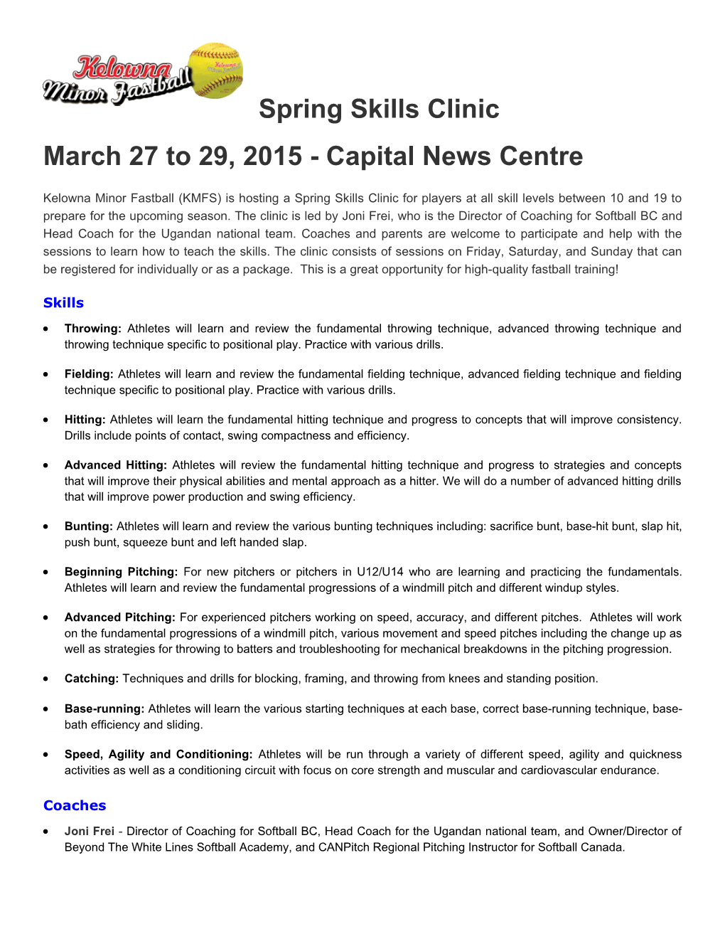 March 27 to 29, 2015 - Capital News Centre