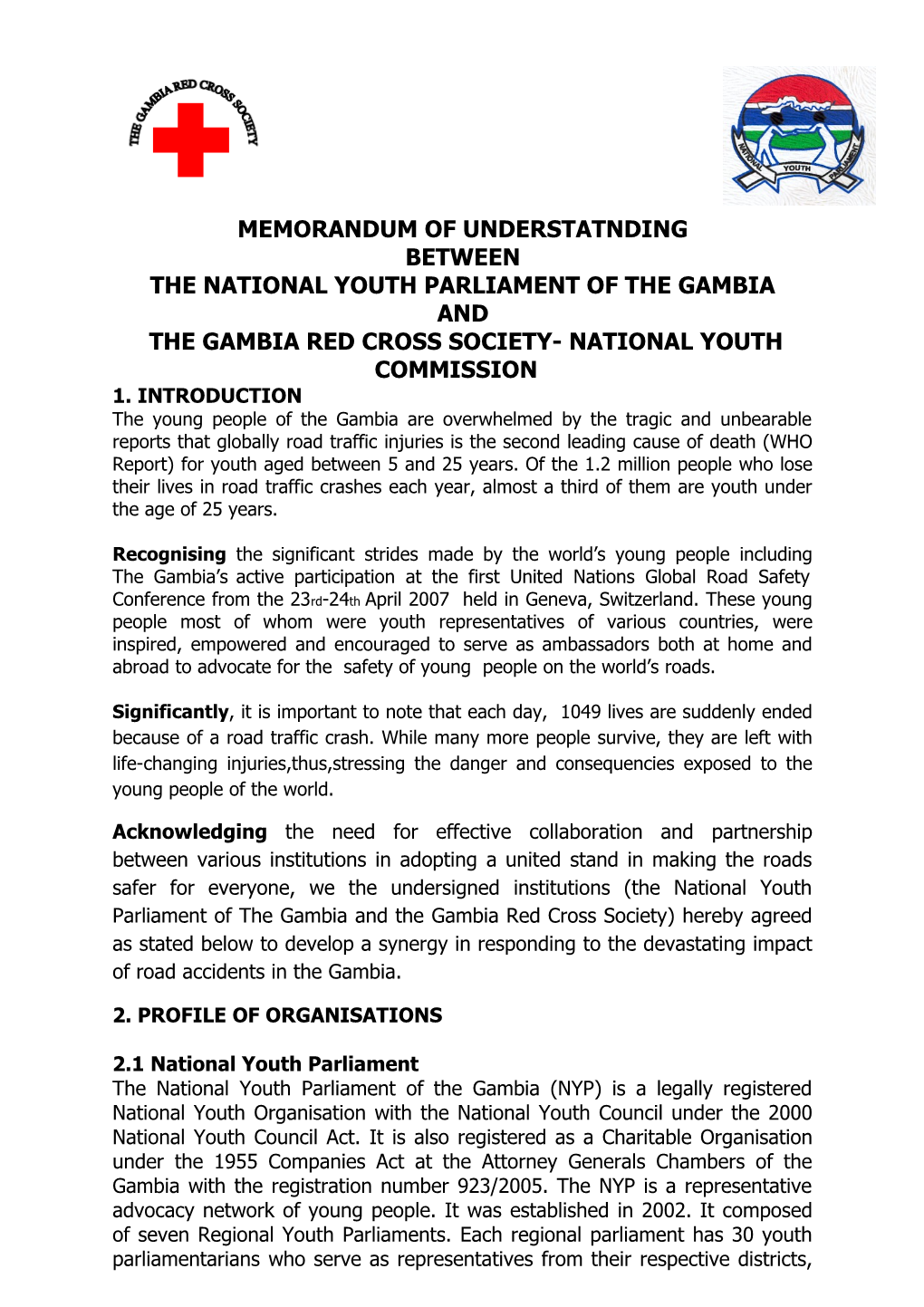 The National Youth Parliament of the Gambia