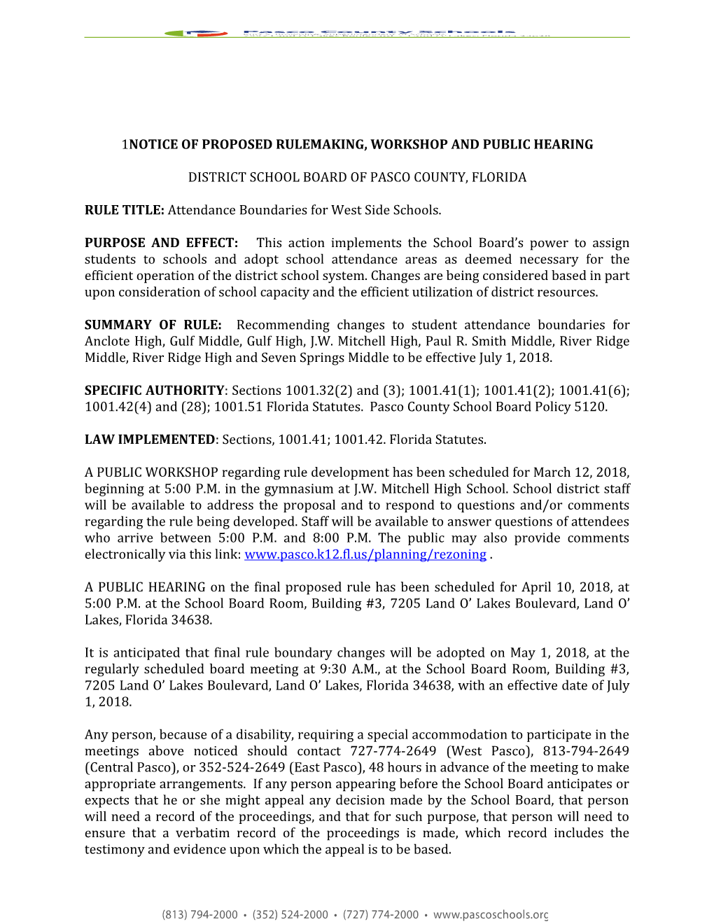 Notice of Proposed Rulemaking, Workshop and Public Hearing