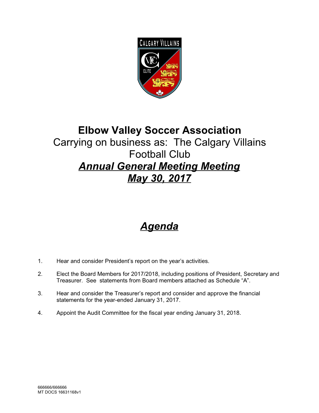 Elbow Valley Soccer Association