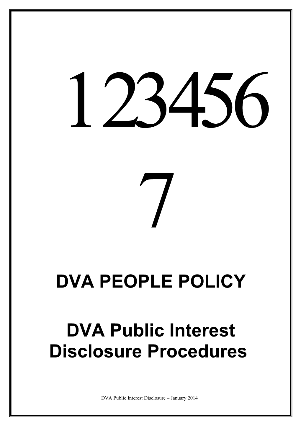 DVA Public Interest Disclosure Procedures