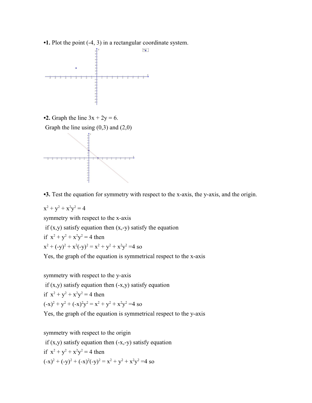 1. Plot the Point (-4, 3) in a Rectangular Coordinate System