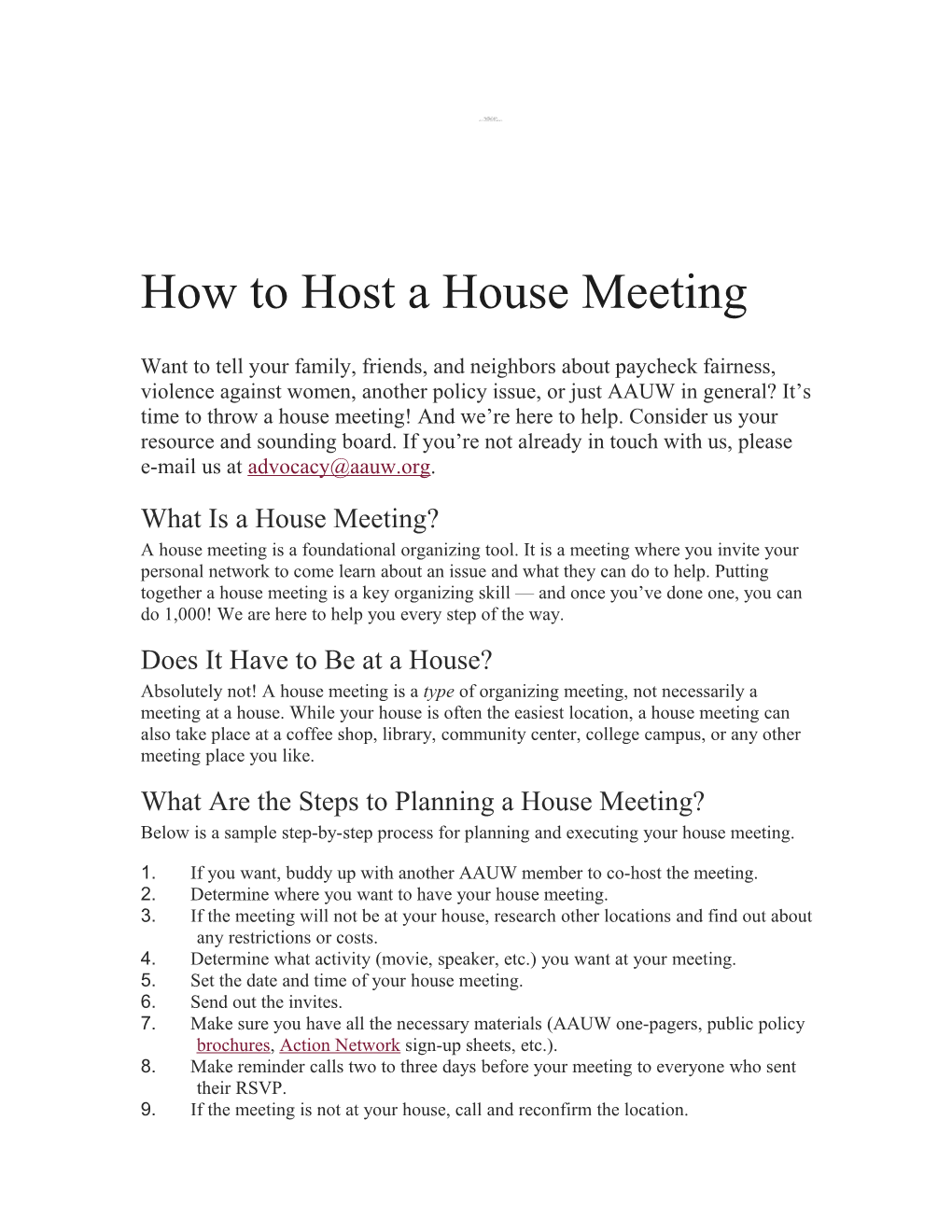 How to Host a House Meeting