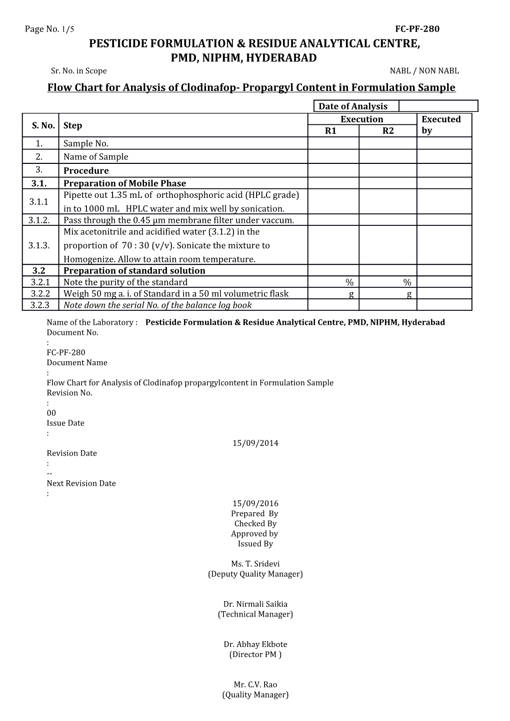 Pesticide Formulation & Residue Analytical Centre