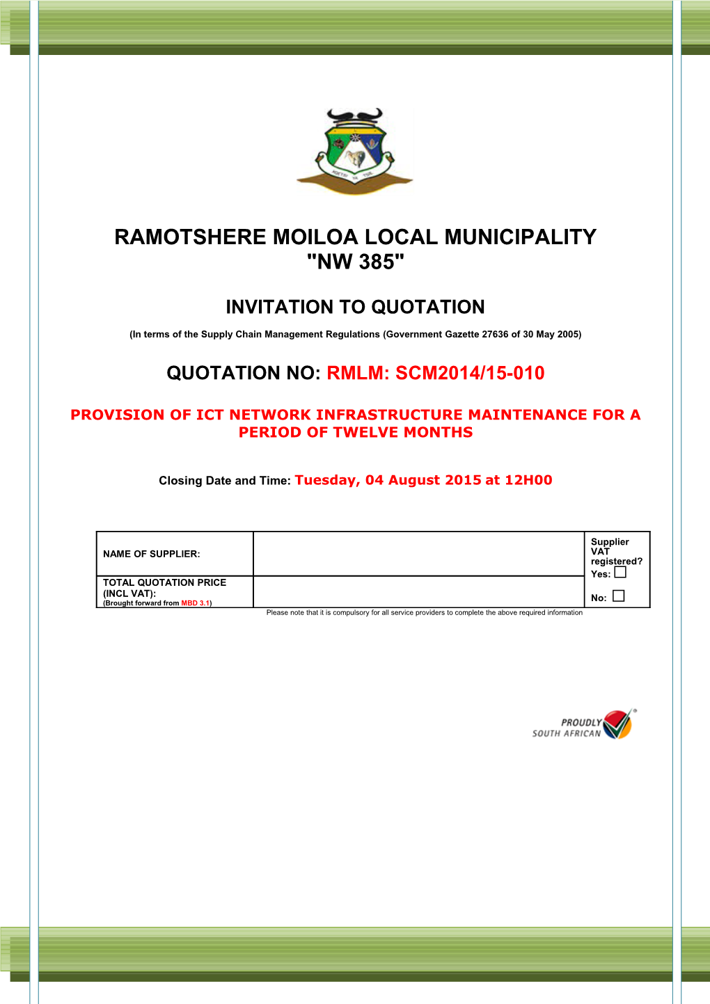 Ramotshere Moiloa Local Municipality