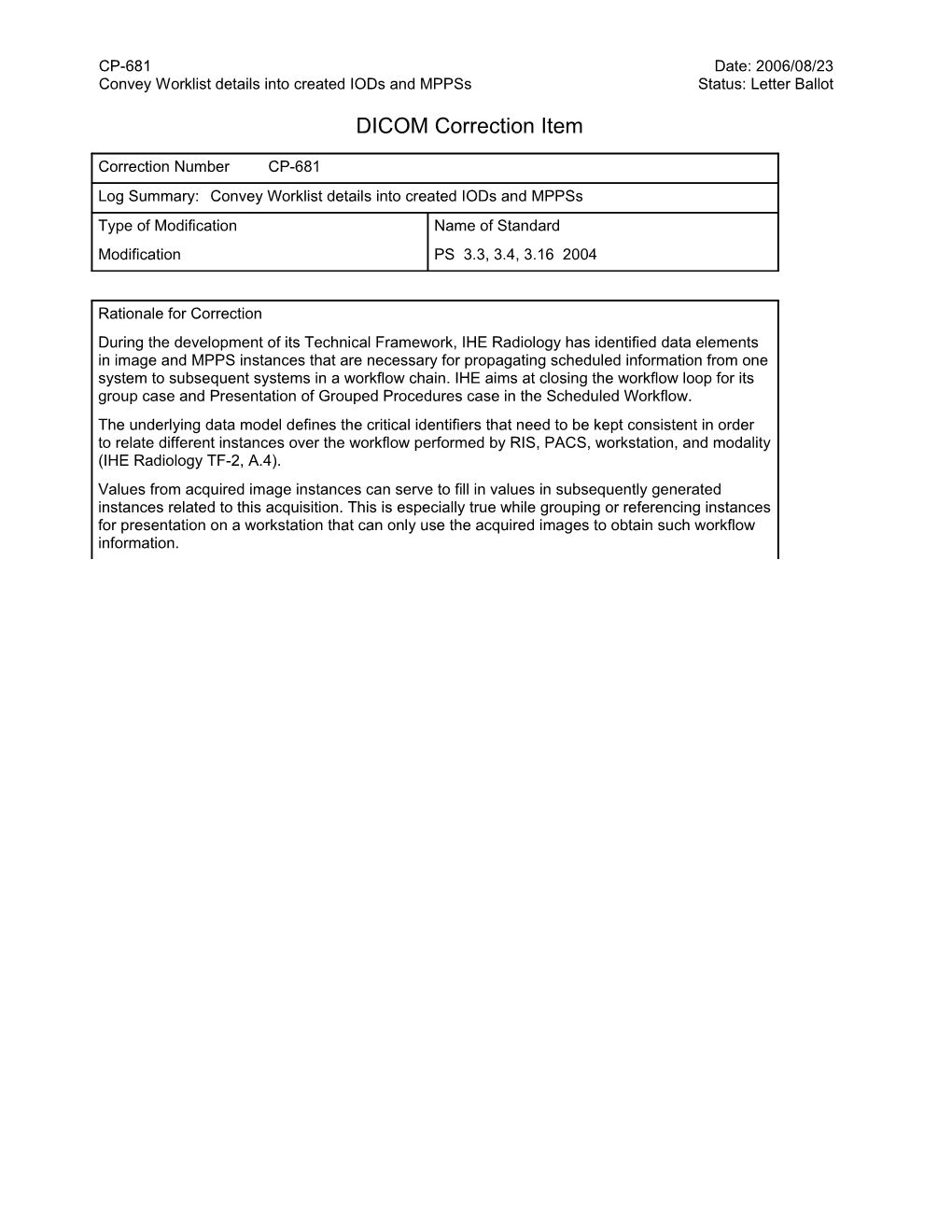 Requested Procedure Code Propagation for IHE