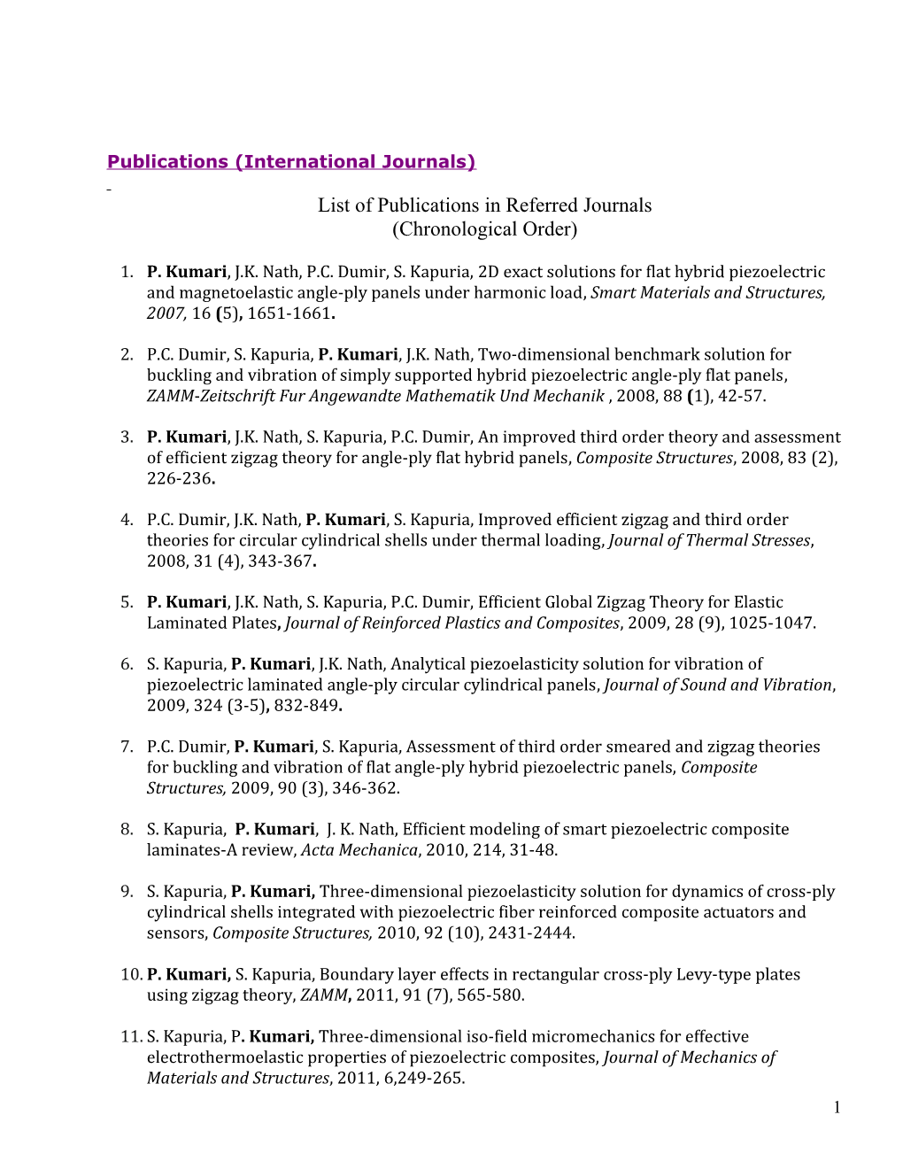 Publications (International Journals)