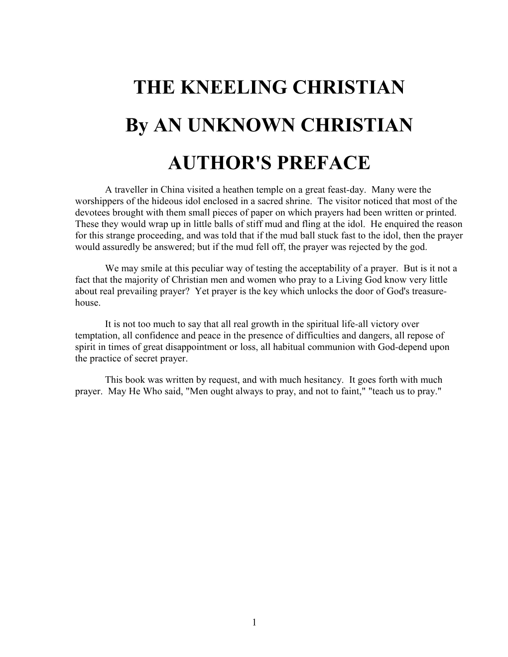 The Kneeling Christian