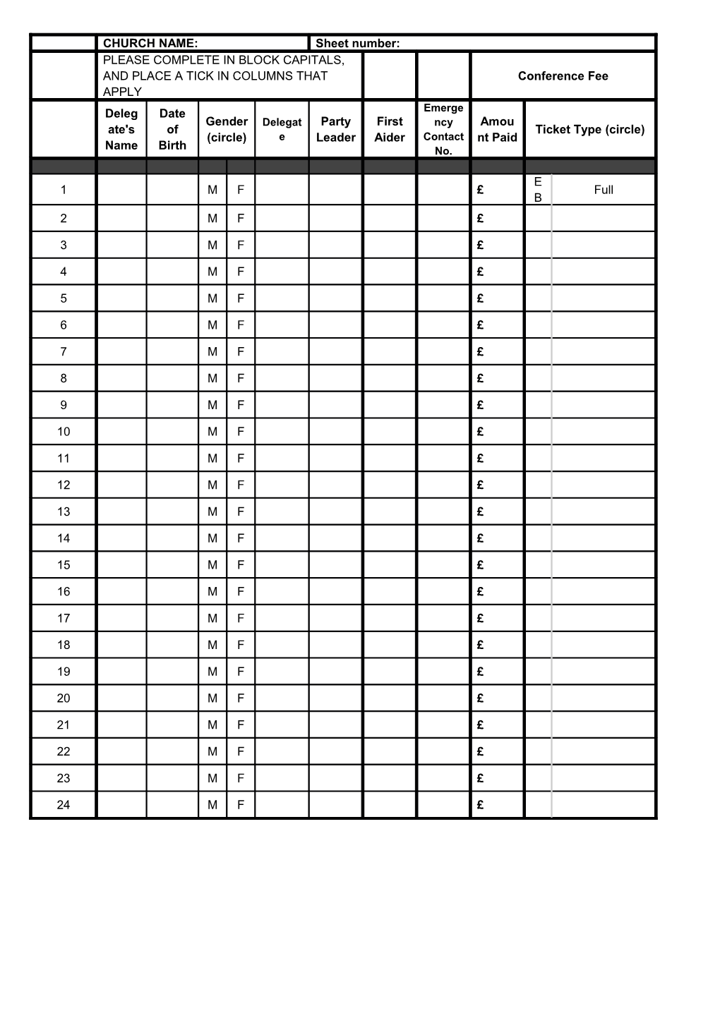 Leader S Declaration Form