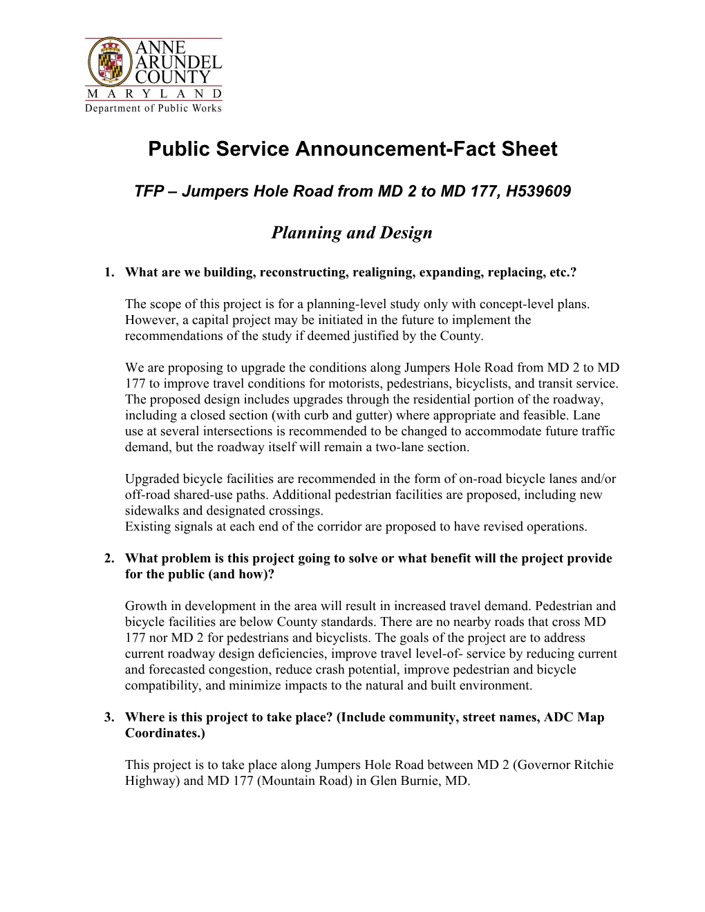 Public Service Announcement-Fact Sheet