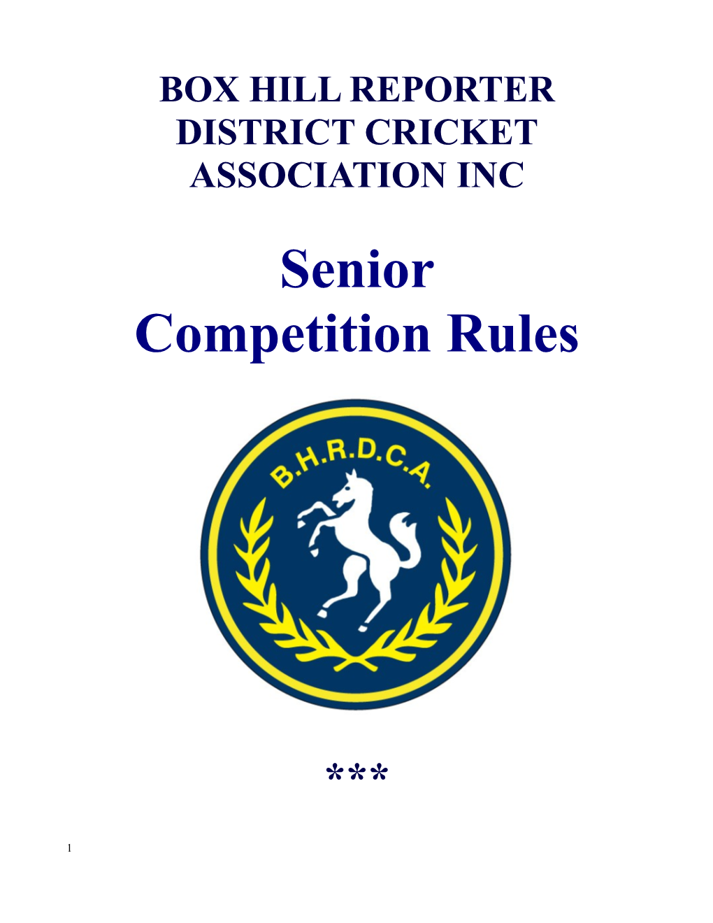 BHRDCA Competition Rules