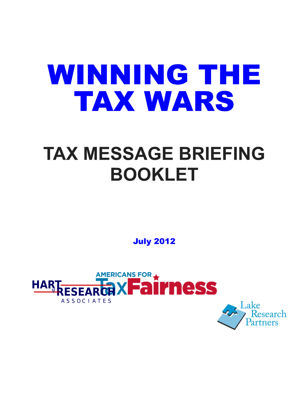 Tax Message Briefing Booklet