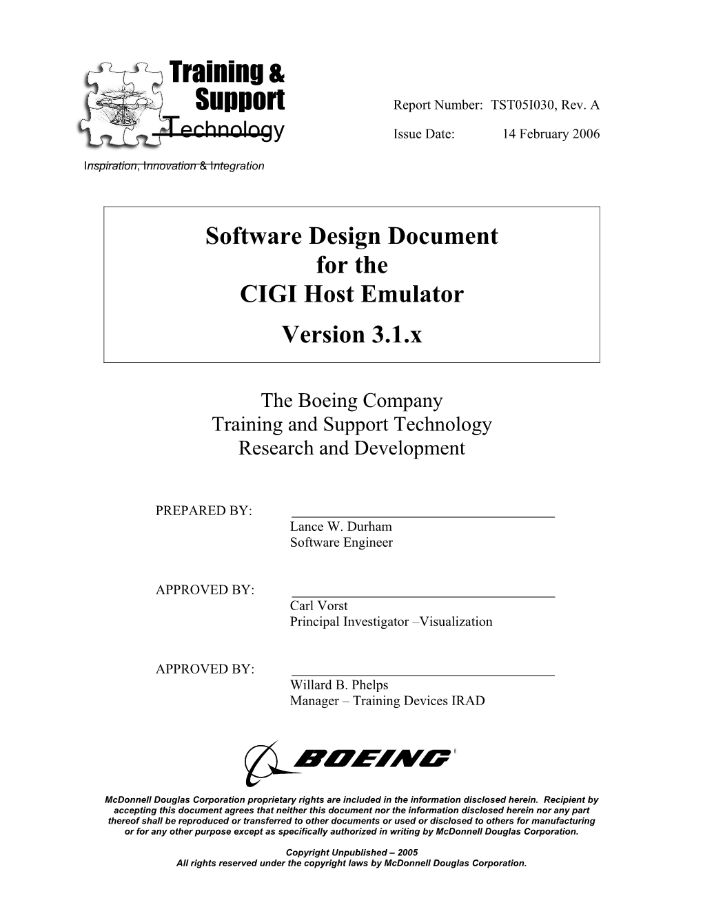 Software Design Document for the CIGI Host Emulator