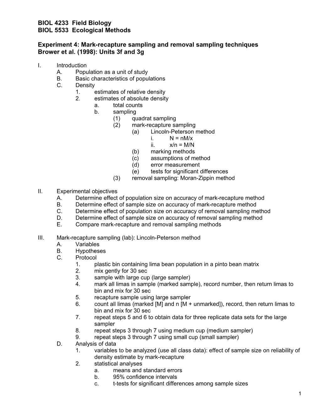 BIOL 4233 Field Biology