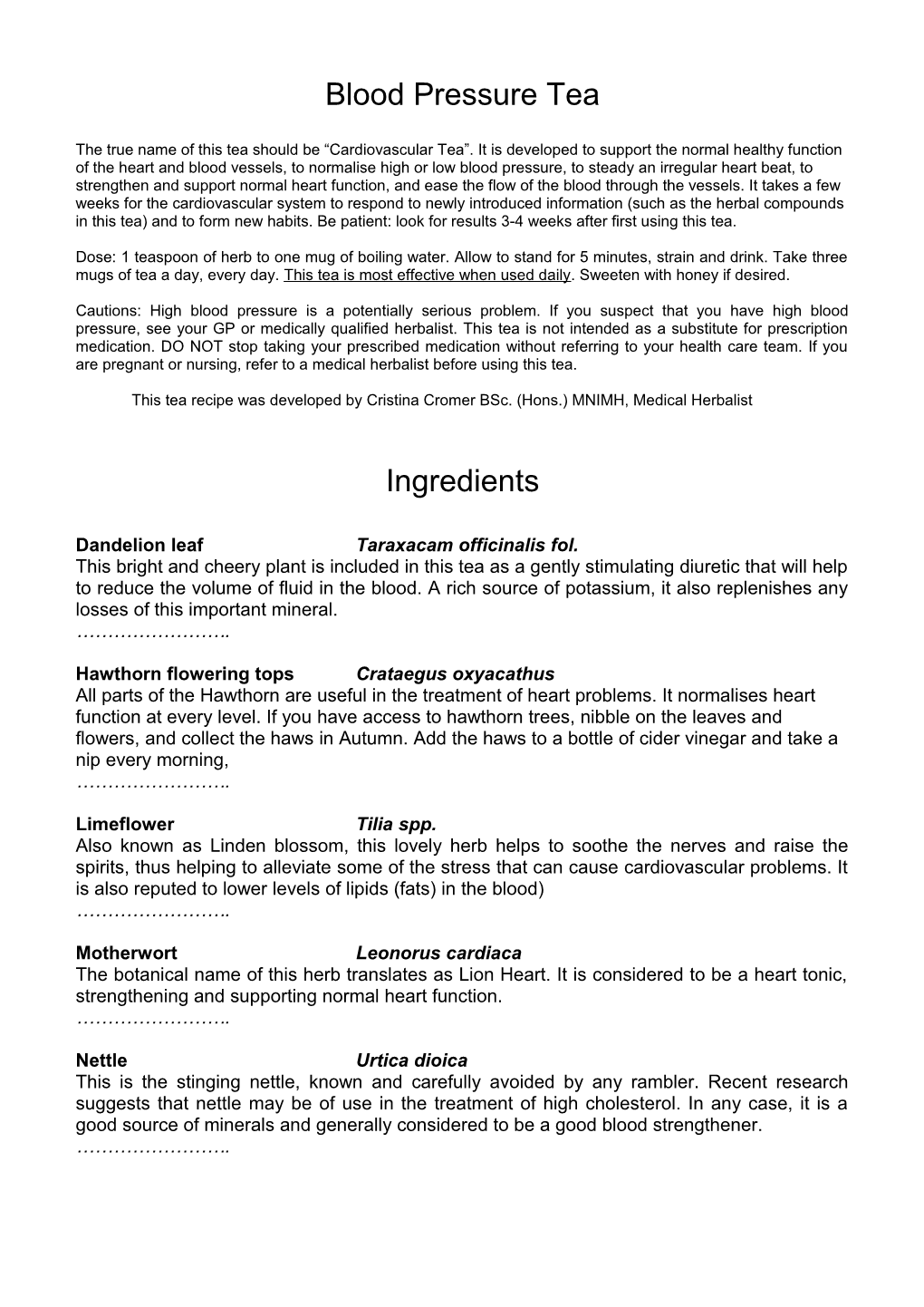 Dandelion Leaftaraxacam Officinalis Fol