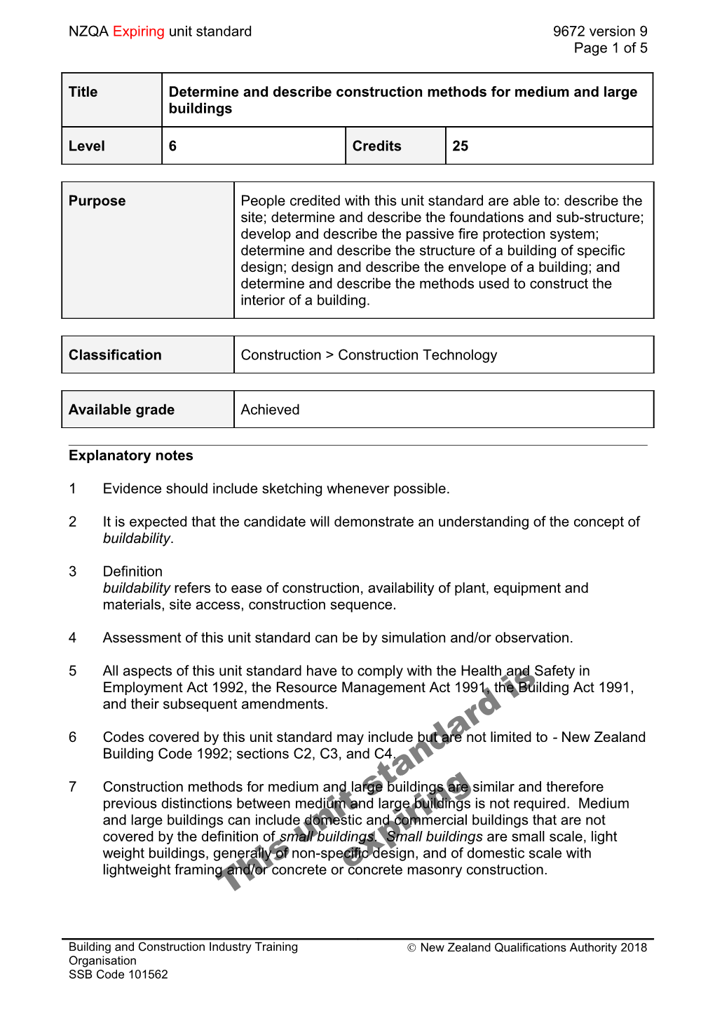 9672 Determine and Describe Construction Methods for Medium and Large Buildings