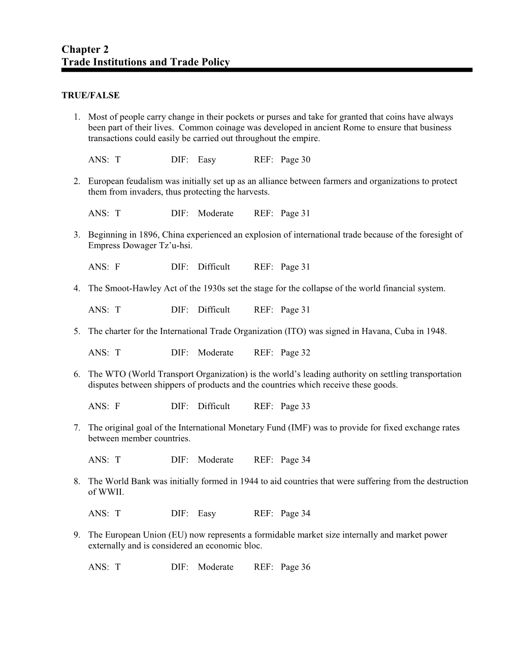 Chapter 2 Trade Institutions and Trade Policy