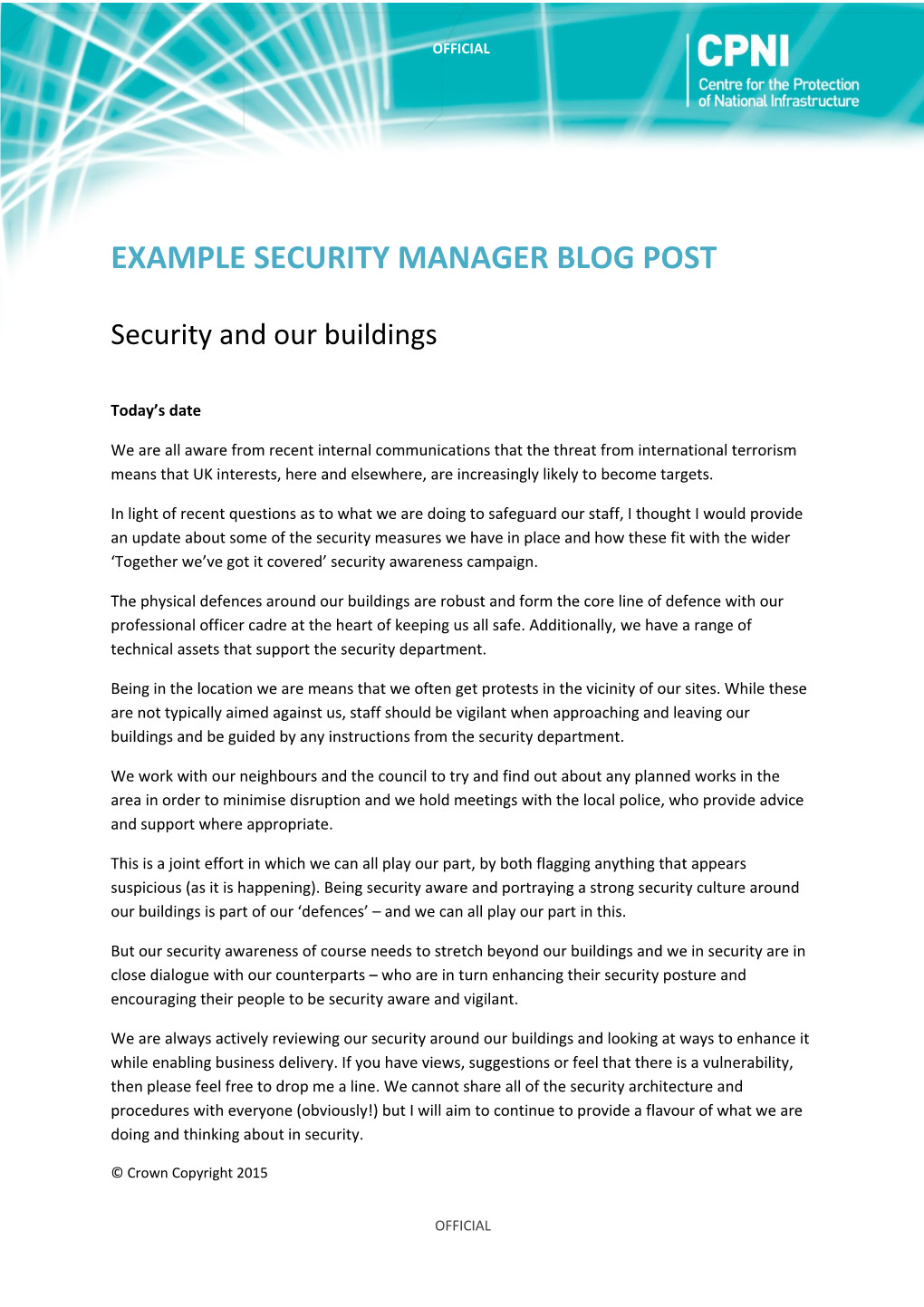 Example Security Manager Blog Post