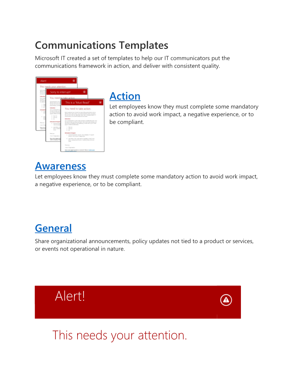 Communications Templates