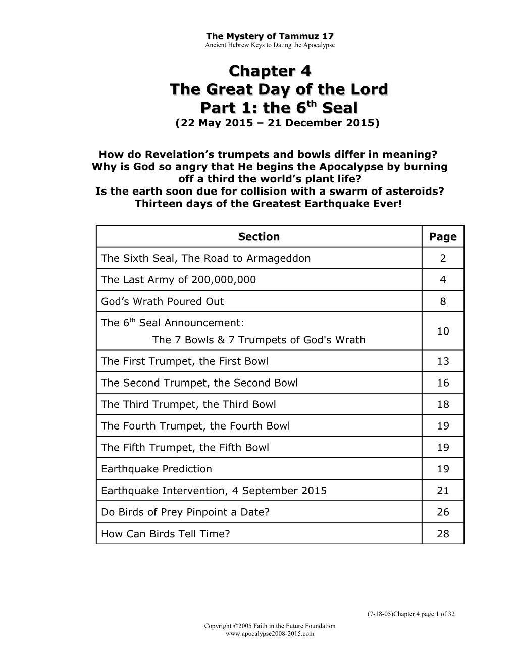 Chapter 4The Great Day of the Lordpart 1: the 6Th Seal