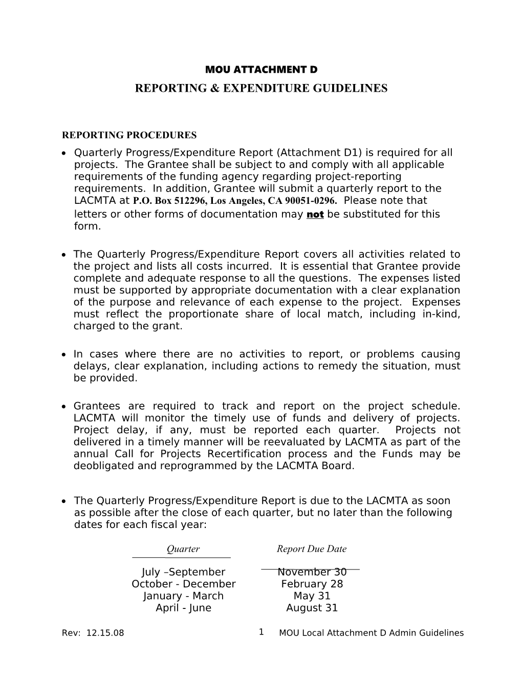 MOU Local Attachment D Admin Guidelines