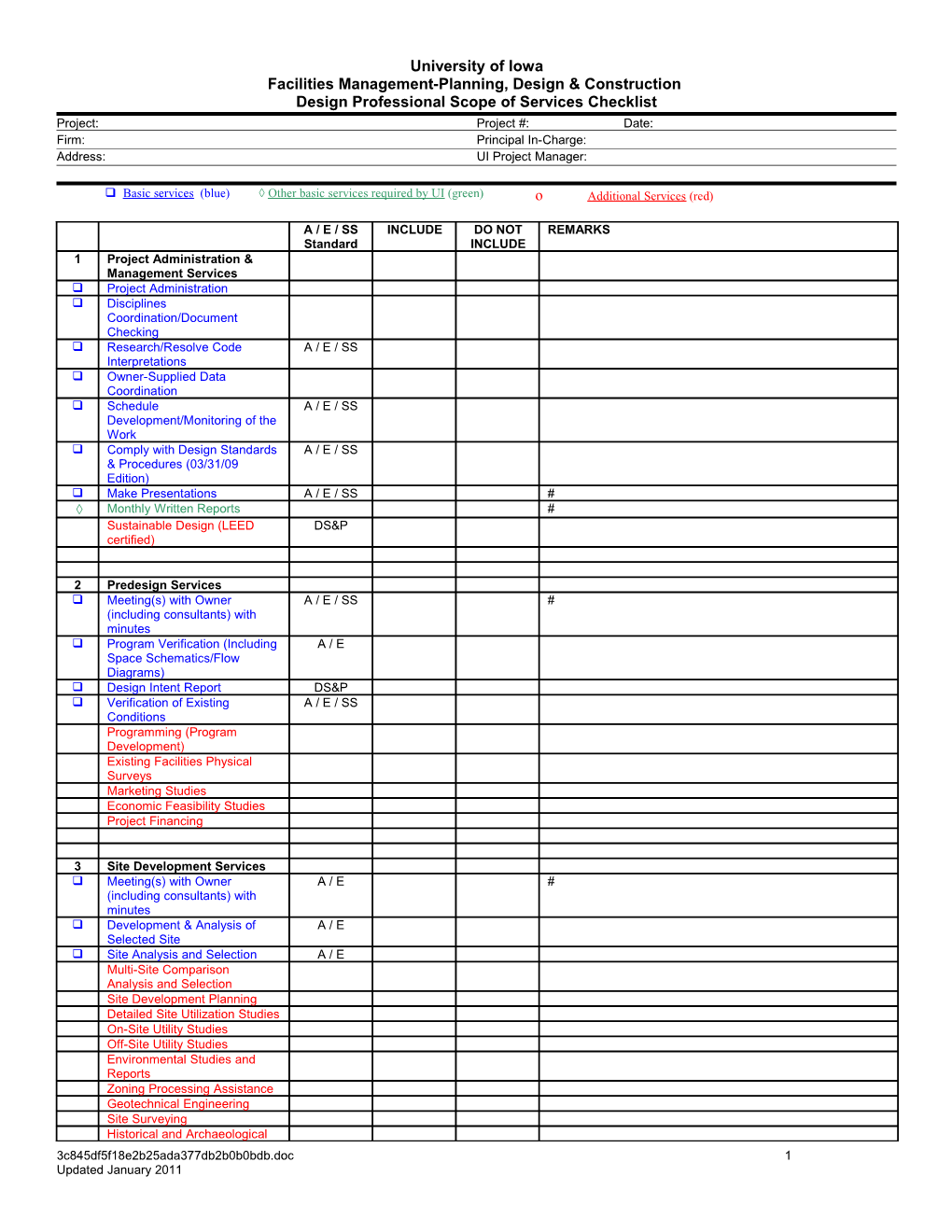Completed Project Evaluation Form