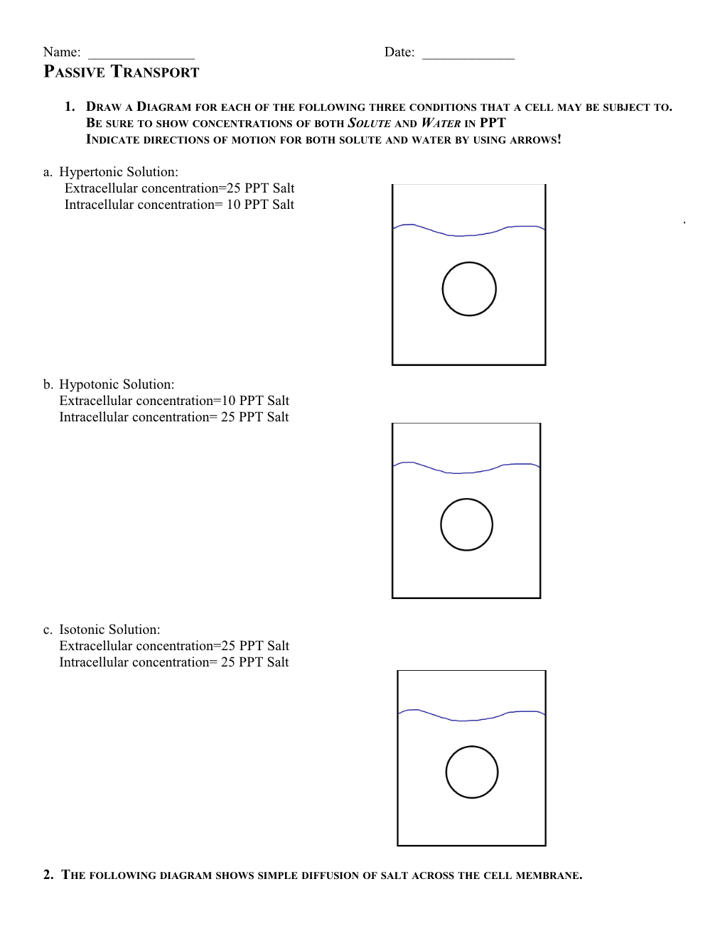 Be Sure to Show Concentrations of Both Solute and Water in PPT