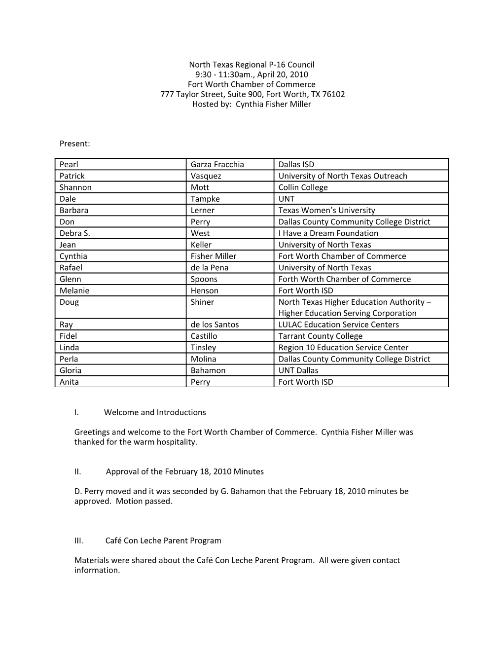 North Texas Regional P-16 Council