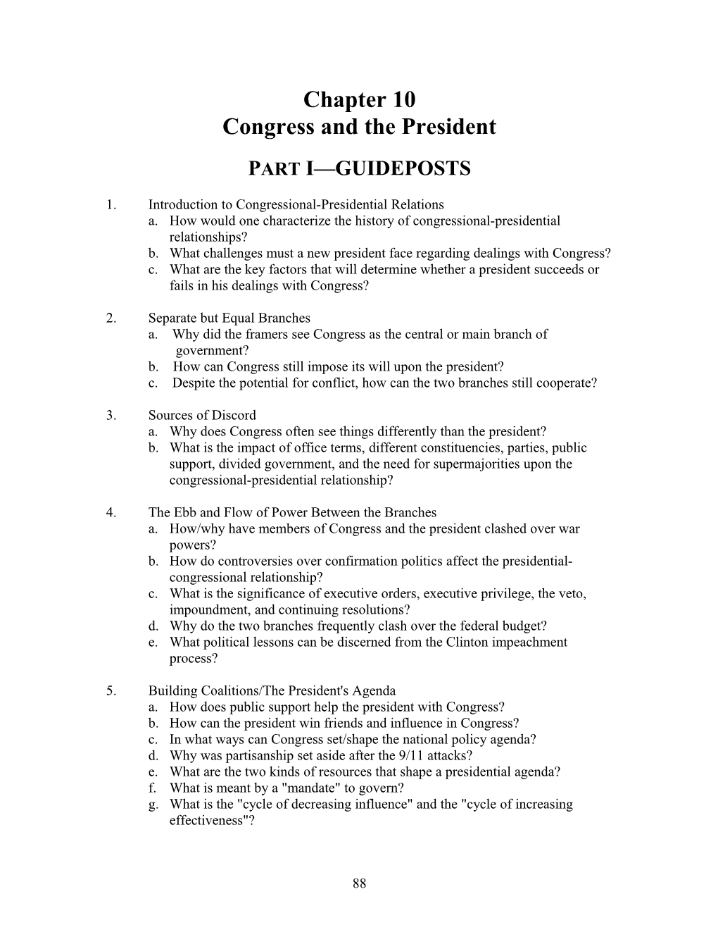 Congress and the President