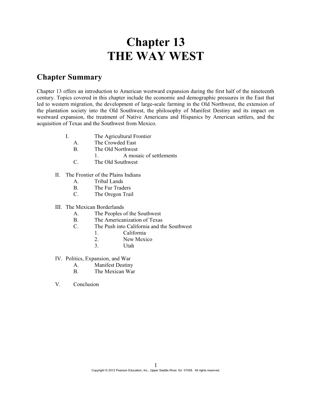 Chapter 12 the Way West