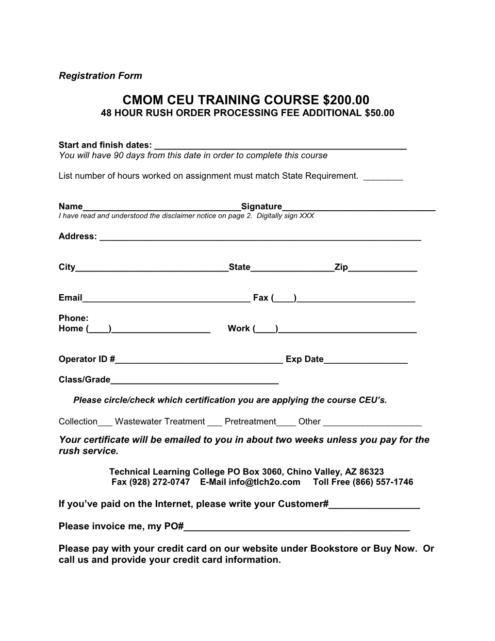 CMOM CEU Training Course