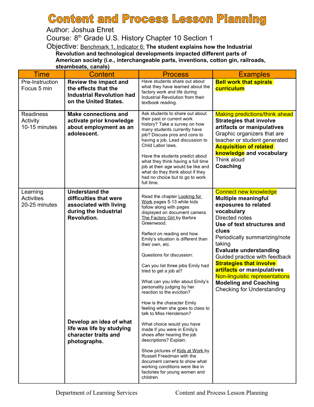 Course:8Th Grade U.S. History Chapter 10 Section 1