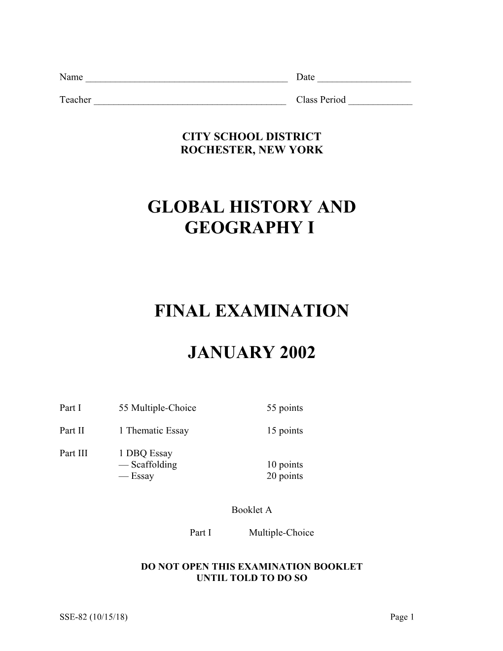 Global History and Geog. I Final