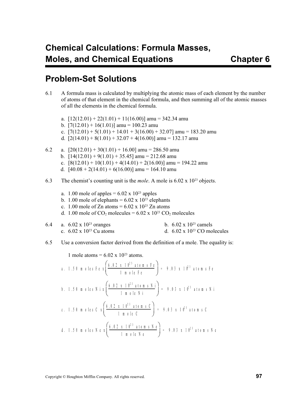 Problem-Set Solutions Chapter 61