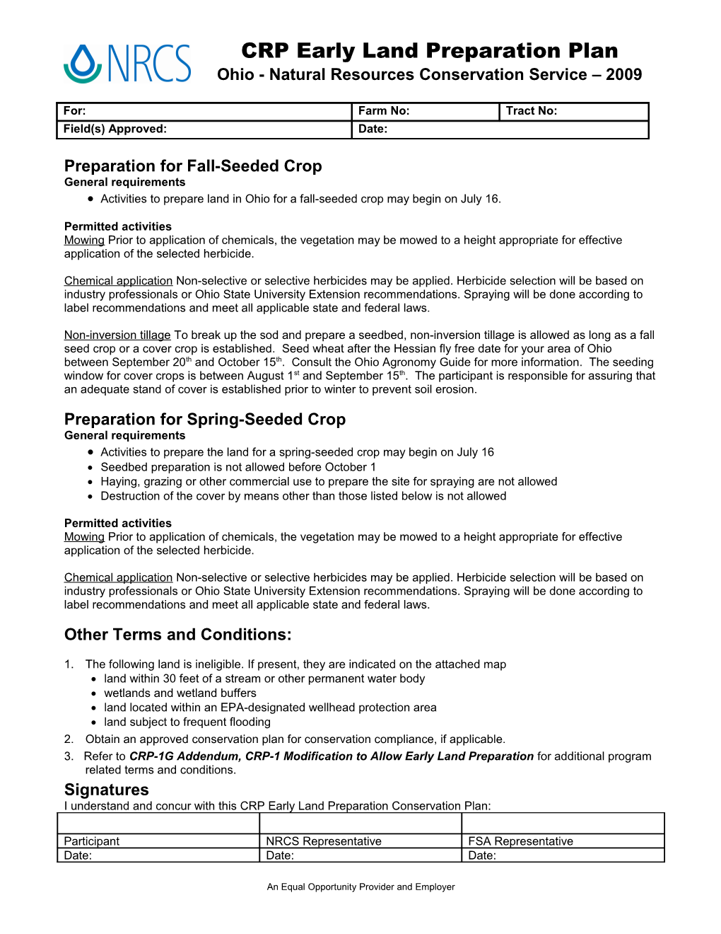 CRP Emergency Grazing Plan