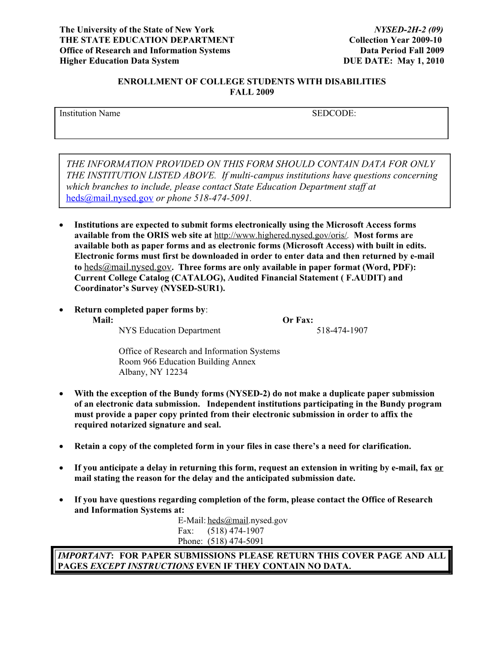 Enrollment of College Students with Disabilities